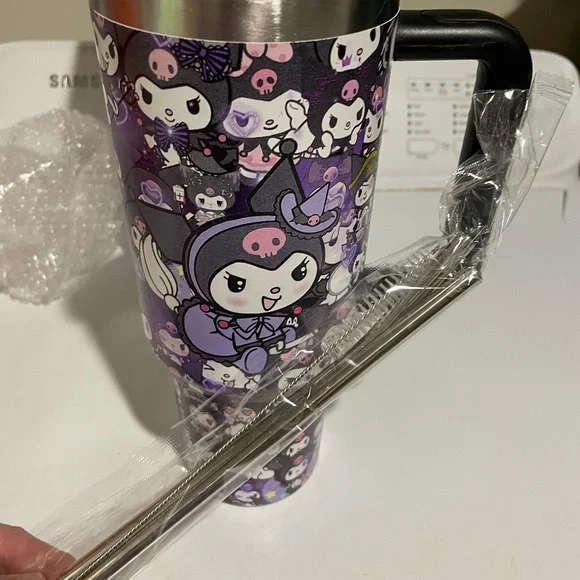 🆕 Kuromi - Black and Purple Tumbler - Sanrio - Stainless Steel - 40oz - NIB - Picture 13 of 14